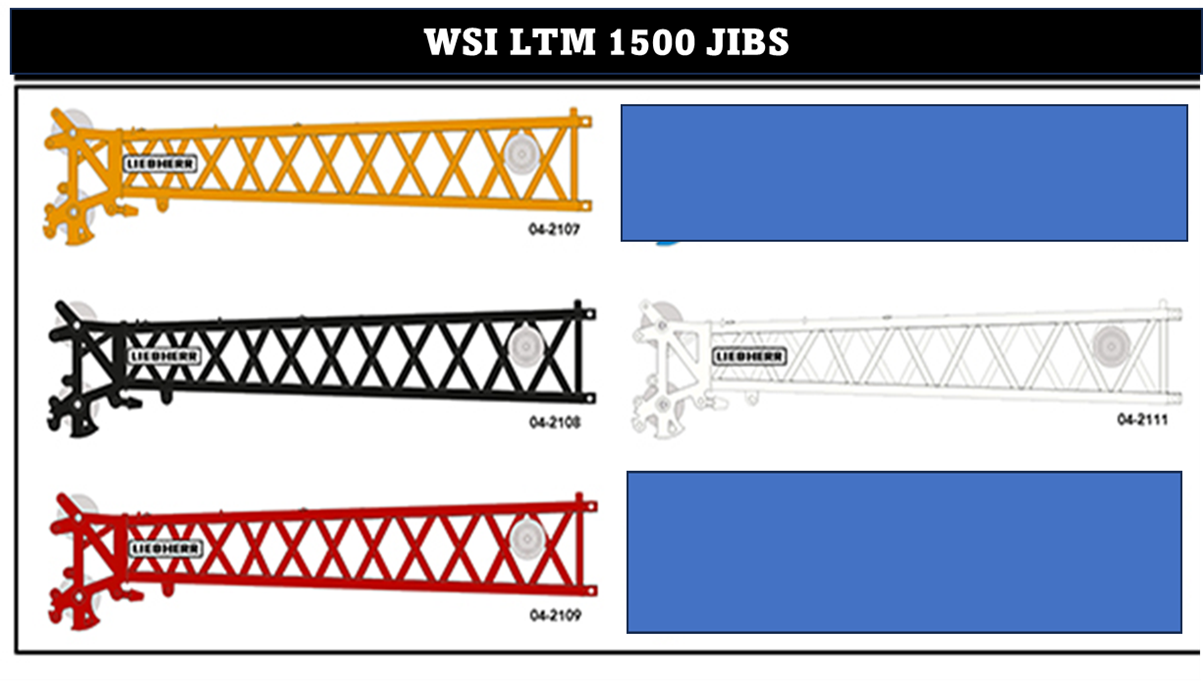 1/50 WSI Liebherr LTM 1500 / 1650 / 1750 Mobile Crane JIB in BLACK