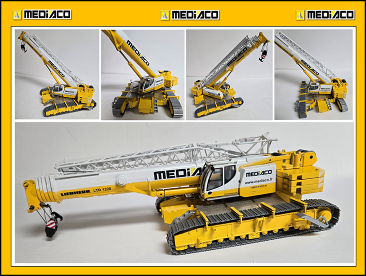 1/50 Custom MEDIACO Liebherr LTR 1220 Hydraulic Crawler Crane