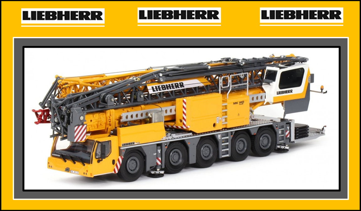 LIEBHERR MK 140 ダイキャストスケールモデル 1/50 LIEBHERR MK 140 Mobile Tower Crane – True-Scale