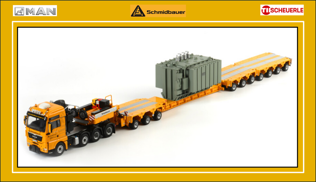 1/50 WSI Schmidbauer MAN TGX 8X4 w/SCHEUERLE + Transformer – True