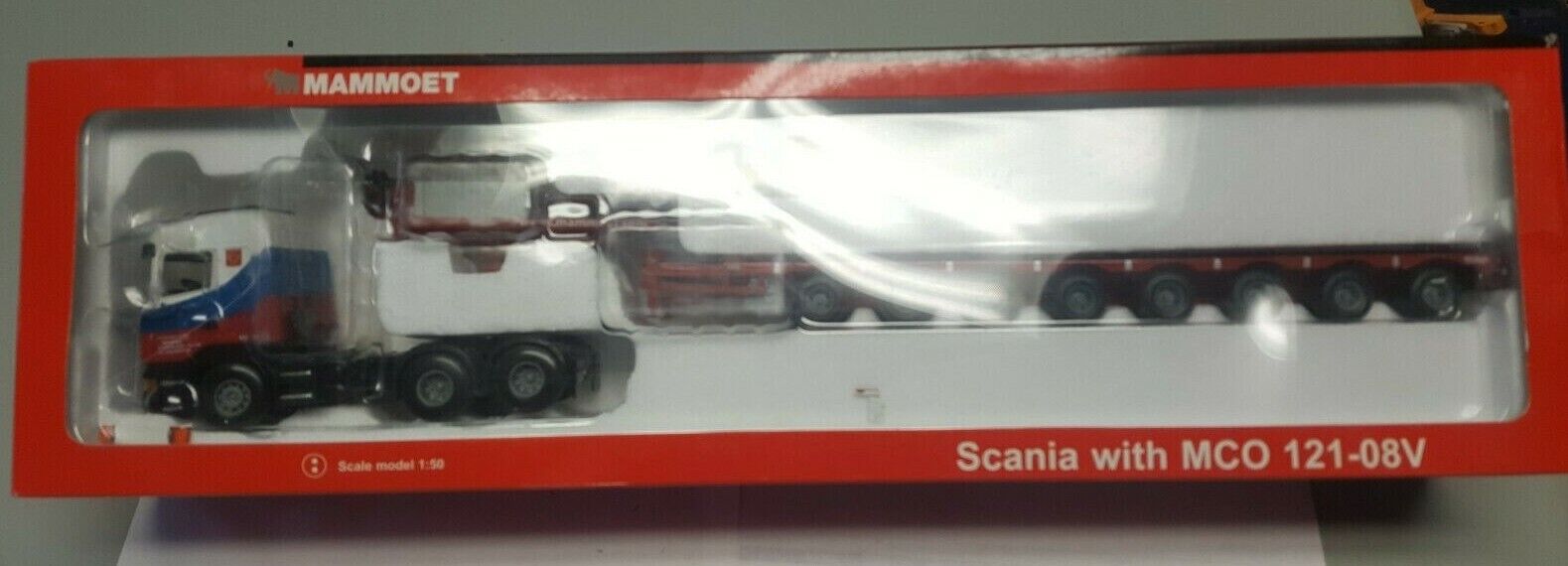 【未使用品】wsi MAMMOET  スカニア 1/50 MAMMOET SCANIA with 8 axle Lowloader – True-Scale